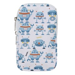 Seamless Pattern With Funny Robot Cartoon Waist Pouch (large) by Jancukart