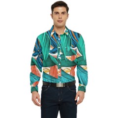 Leaves Tropical Exotic Men s Long Sleeve Pocket Shirt  by artworkshop