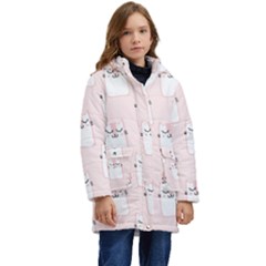 Fluffy Cat Pets Kid s Hooded Longline Puffer Jacket by artworkshop