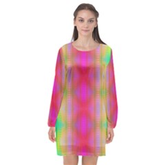 Patterned Long Sleeve Chiffon Shift Dress  by Thespacecampers