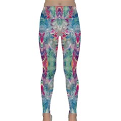 Painted Flames Symmetry Iv Lightweight Velour Classic Yoga Leggings by kaleidomarblingart