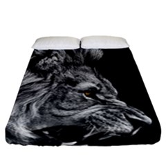 Angry Male Lion Fitted Sheet (california King Size)