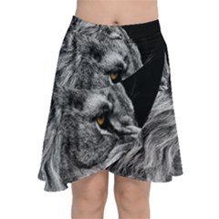 Angry Male Lion Chiffon Wrap Front Skirt by Jancukart