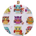 Cartoon-cute-owl-vector Round Trivet View1