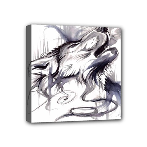 Tattoo-ink-flash-drawing-wolf Mini Canvas 4  X 4  (stretched)