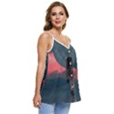 Astronaut-moon-space-nasa-planet Casual Spaghetti Strap Chiffon Top View3