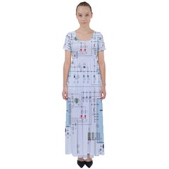 Circuits-electronics-atmel High Waist Short Sleeve Maxi Dress by Jancukart