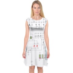 Circuits-electronics-atmel Capsleeve Midi Dress by Jancukart