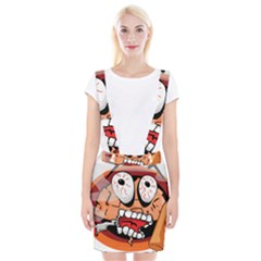 Brain Cartoon Animation Braces Suspender Skirt by Jancukart