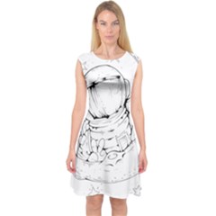 Astronaut-moon-space-astronomy Capsleeve Midi Dress by Jancukart