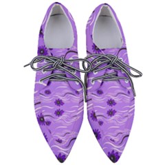 Folk Flowers Print Floral Pattern Ethnic Art Pointed Oxford Shoes by Eskimos