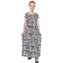 Sketchy Monster Insect Drawing Motif Pattern Kids  Short Sleeve Maxi Dress View1