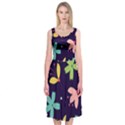 Colorful Floral Midi Sleeveless Dress View1