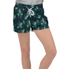 Plant Leaves Velour Lounge Shorts by artworkshop