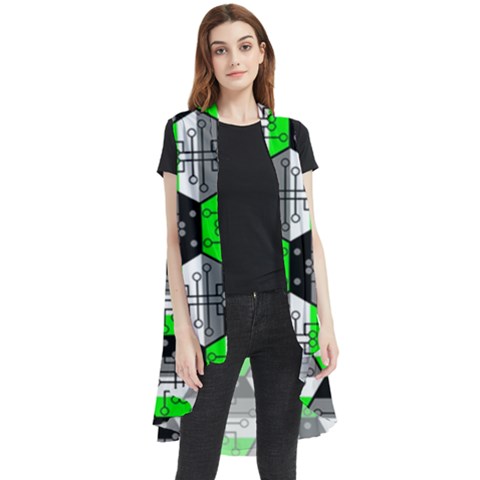 Hackers Town Void Mantis Hexagon Agender Agender Info Pride Flag Sleeveless Chiffon Waistcoat Shirt by WetdryvacsLair