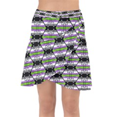 Hackers Town Void Mantis Hexagon Agender Nine 9 Stripe Pride Flag Wrap Front Skirt by WetdryvacsLair