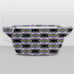 Hackers Town Void Mantis Hexagon Agender Nine 9 Stripe Pride Flag Waist Bag  by WetdryvacsLair