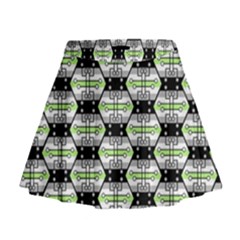 Hackers Town Void Mantis Hexagon Agender Pride Flag Mini Flare Skirt by WetdryvacsLair