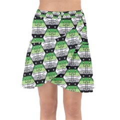 Hackers Town Void Mantis Hexagon Aromantic Pride Flag Wrap Front Skirt by WetdryvacsLair