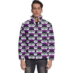 Hackers Town Void Mantis Hexagon Asexual Ace Pride Flag Men s Puffer Bubble Jacket Coat by WetdryvacsLair