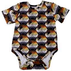 Hackers Town Void Mantis Hexagon Bear Pride Flag Baby Short Sleeve Onesie Bodysuit by WetdryvacsLair