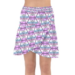 Hackers Town Void Mantis Hexagon Bigender Pride Flag Wrap Front Skirt by WetdryvacsLair