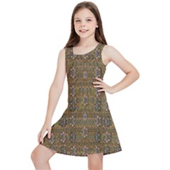 Sunflowers Seed In Harmony With Tropical Flowers Kids  Lightweight Sleeveless Dress by pepitasart