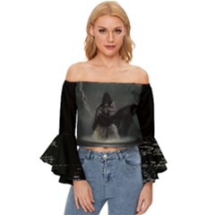 Surreal - Off Shoulder Flutter Bell Sleeve Top by CreatureFeature