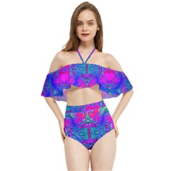 Liquid Rainbows Halter Flowy Bikini Set  by Thespacecampers