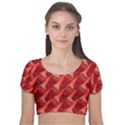 Sculpture-art-traffic-cones-plastic Velvet Short Sleeve Crop Top  View1