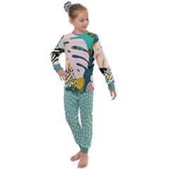 Tropical Polka Plants 6 Kids  Long Sleeve Set  by flowerland