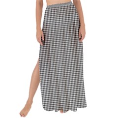 Small Soot Black And White Handpainted Houndstooth Check Watercolor Pattern Maxi Chiffon Tie-up Sarong by PodArtist