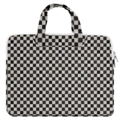 Black And White Watercolored Checkerboard Chess Macbook Pro 16  Double Pocket Laptop Bag  by PodArtist