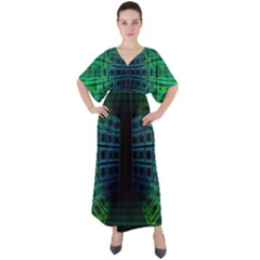 Technology-artificial-intelligence V-neck Boho Style Maxi Dress by Jancukart