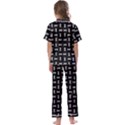 Fantasy Ethnic Caricature Motif Pattern Kids  Satin Short Sleeve Pajamas Set View2