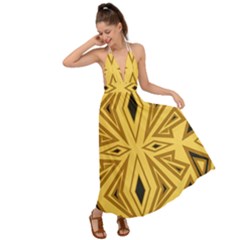 Abstract Pattern Geometric Backgrounds Backless Maxi Beach Dress by Eskimos