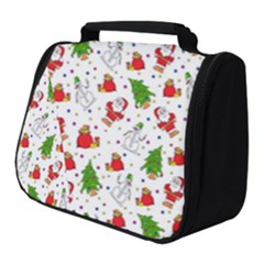 Hd-wallpaper-christmas-pattern-pattern-christmas-trees-santa-vector Full Print Travel Pouch (small) by nate14shop