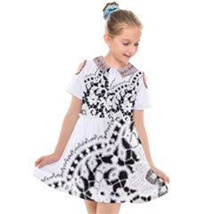 Im Fourth Dimension Black White 3 Kids  Short Sleeve Shirt Dress by imanmulyana