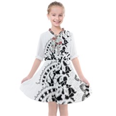 Im Fourth Dimension Black White 3 Kids  All Frills Chiffon Dress by imanmulyana