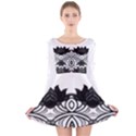 IM Fourth Dimension Black White 6 Long Sleeve Velvet Skater Dress View1