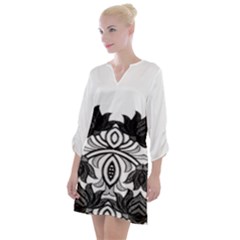 Im Fourth Dimension Black White 6 Open Neck Shift Dress by imanmulyana