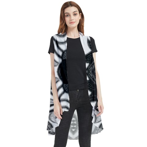 Im Fourth Dimension Black White 6 Sleeveless Chiffon Waistcoat Shirt by imanmulyana