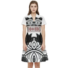 Im Fourth Dimension Black White 6 Short Sleeve Waist Detail Dress by imanmulyana