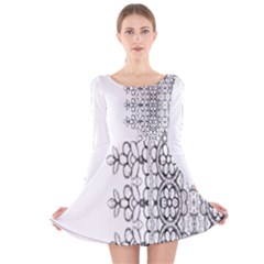 Im Fourth Dimension Black White 7 Long Sleeve Velvet Skater Dress by imanmulyana