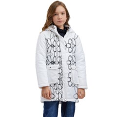 Im Fourth Dimension Black White 7 Kid s Hooded Longline Puffer Jacket by imanmulyana