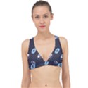 Eyes Evil Eye Blue Pattern Design Classic Banded Bikini Top View1