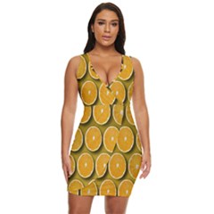 Oranges Slices  Pattern Draped Bodycon Dress by artworkshop