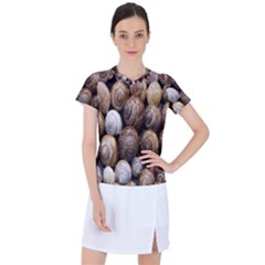 Snail Shells Pattern Arianta Arbustorum Women s Sports Top by artworkshop