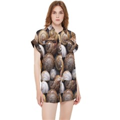 Snail Shells Pattern Arianta Arbustorum Chiffon Lounge Set by artworkshop