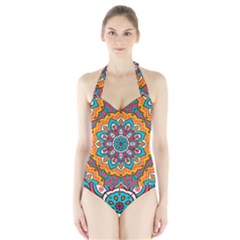 Mandala Spirit Halter Swimsuit by zappwaits